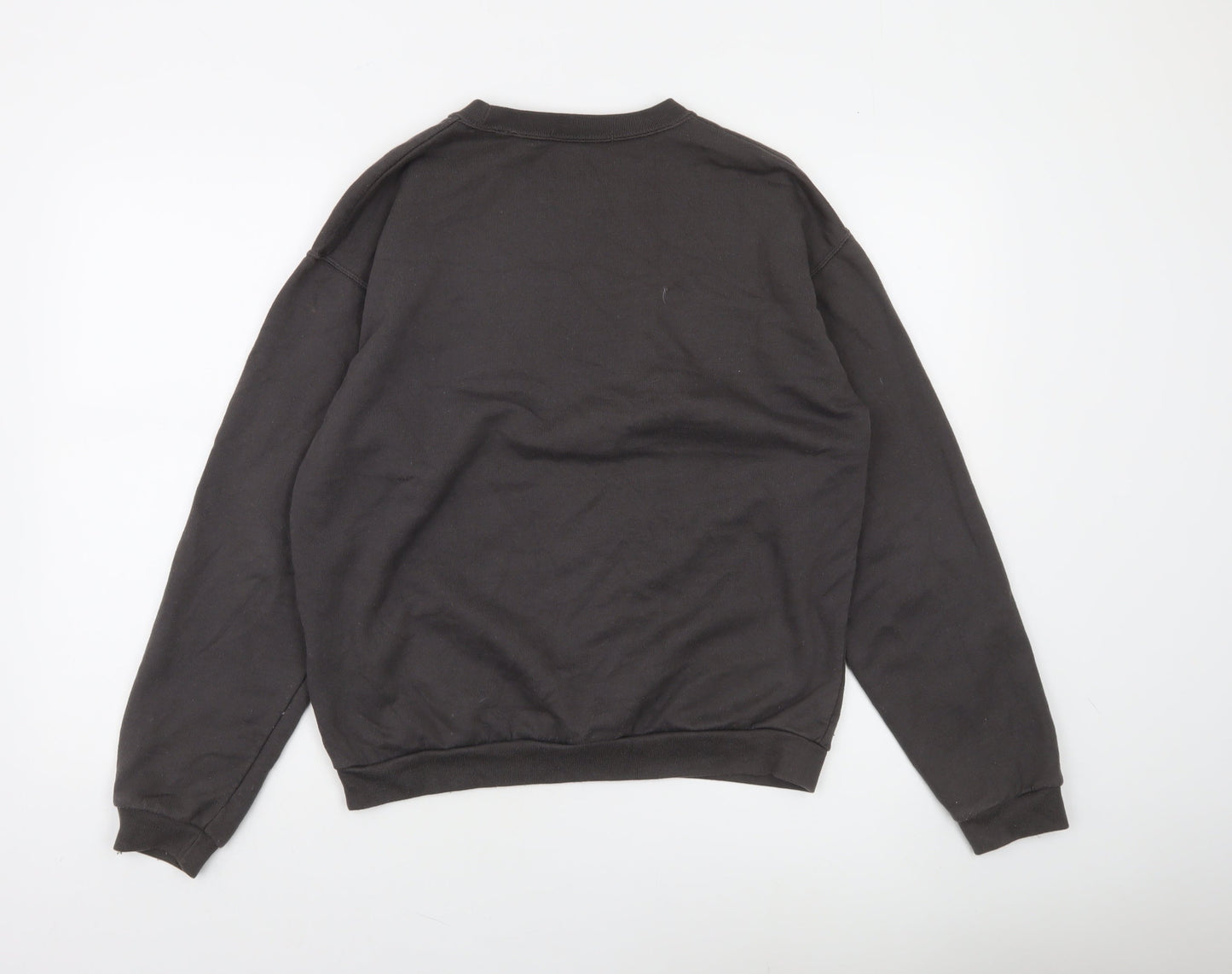 Missguided Women Black Michigan Graphic Pullover Sweatshirt Size S
