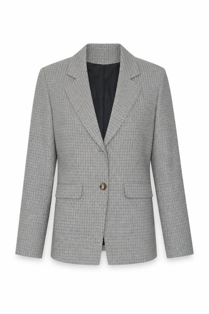 Dorothy Perkins Petite Grey Houndstooth Belted Blazer UK 10