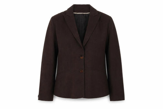 Klass Collection Brown Twill Lined Women's Blazer Size 14