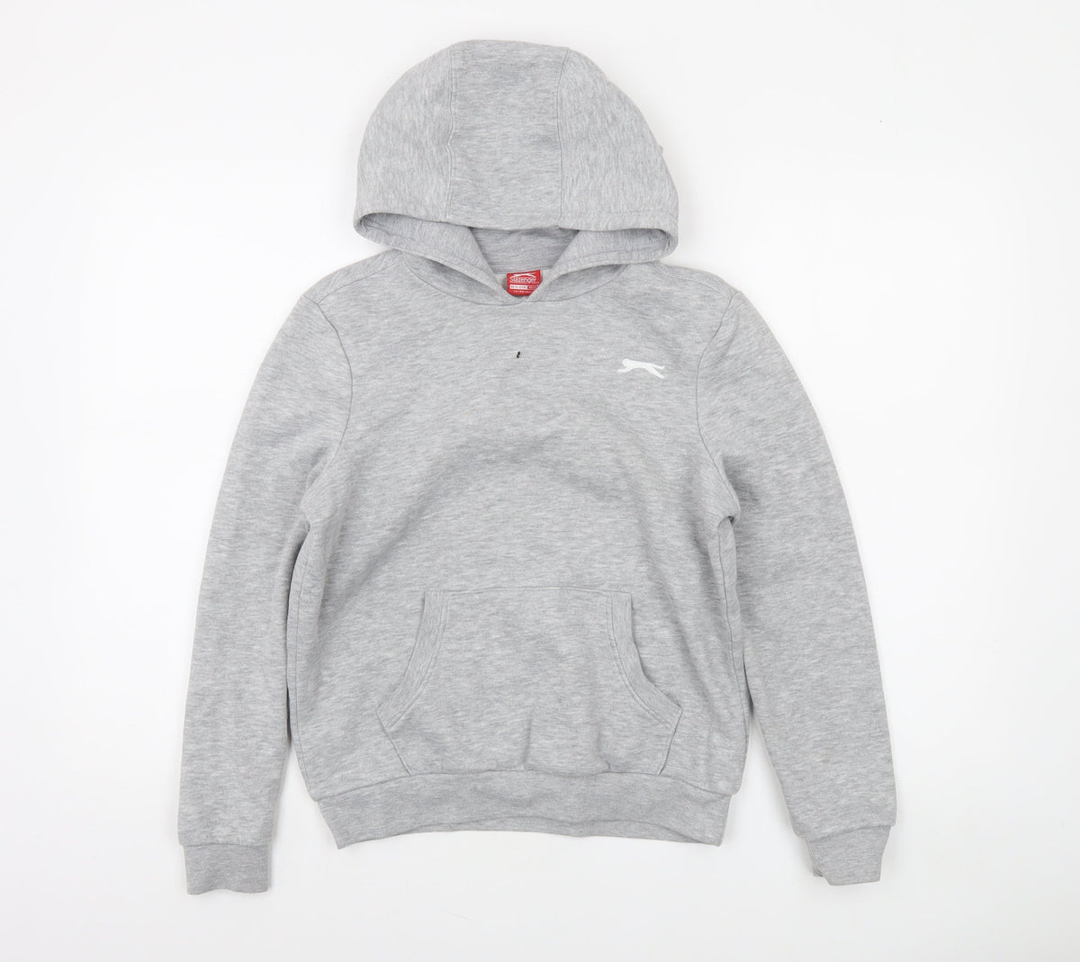 Slazenger Boys Grey Pullover Hoodie 11-12 Years Cotton Blend