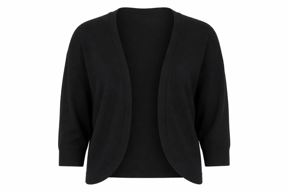 Principles Women's Black Size 12 Open Front 3/4 Sleeve Cardigan
