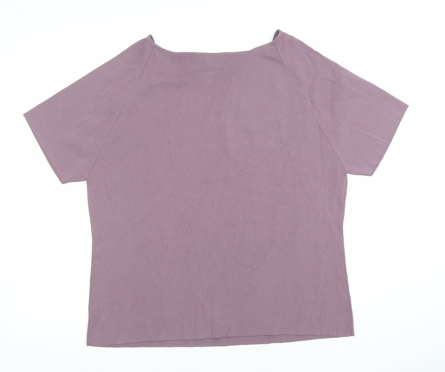 Berkertex Women Purple Short Sleeve Boat Neck Knit Jumper Size 20