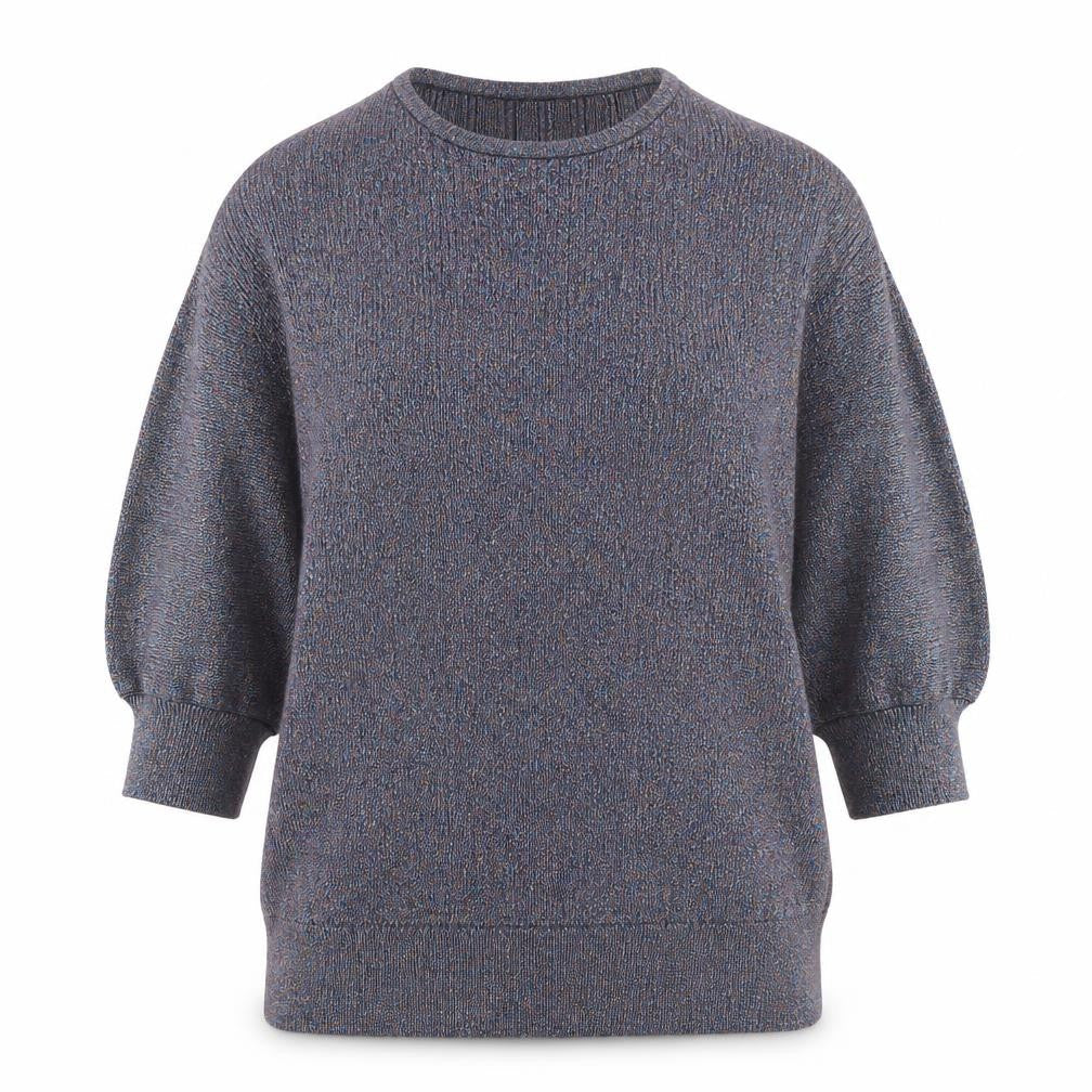 M&Co Women's Multicoloured Crew Neck 3/4 Sleeve Pullover Jumper Size 14