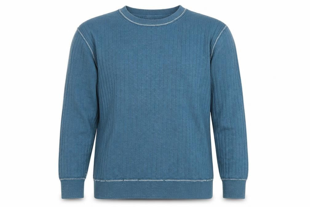 Fat Face Men Blue XL Cotton Crew Neck Pullover Jumper
