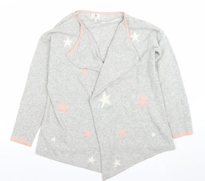 Benedetta B Women's Grey Star Pattern Long Sleeve Knit Cardigan L