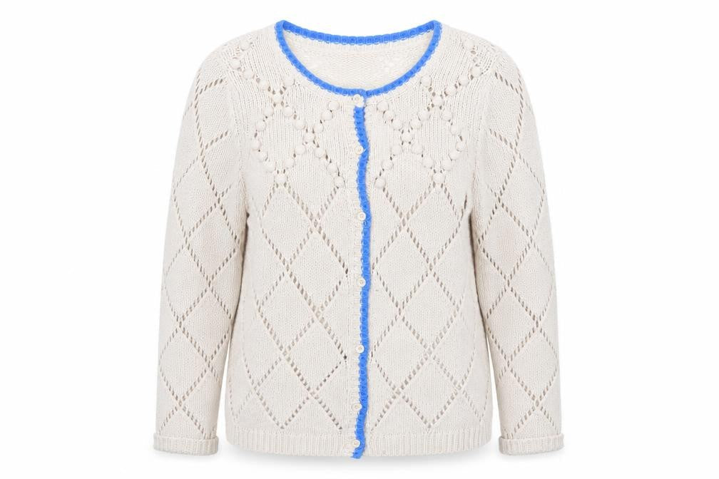 By Thierry Holland Womens Beige Knit Open Cardigan Size 18