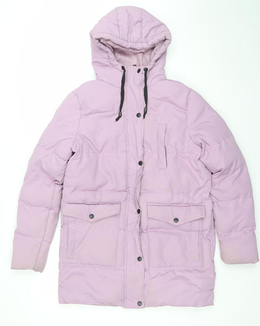 Brave Soul Women’s Pink Hooded Puffer Jacket Size 8