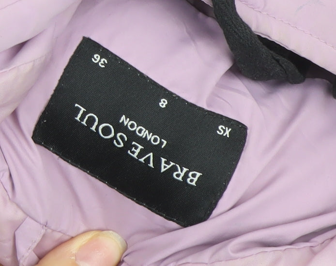 Brave Soul Women’s Pink Hooded Puffer Jacket Size 8