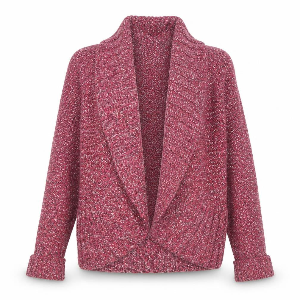 Casual Club Women's Red Knit Cardigan Size 16 Acrylic Angora Blend