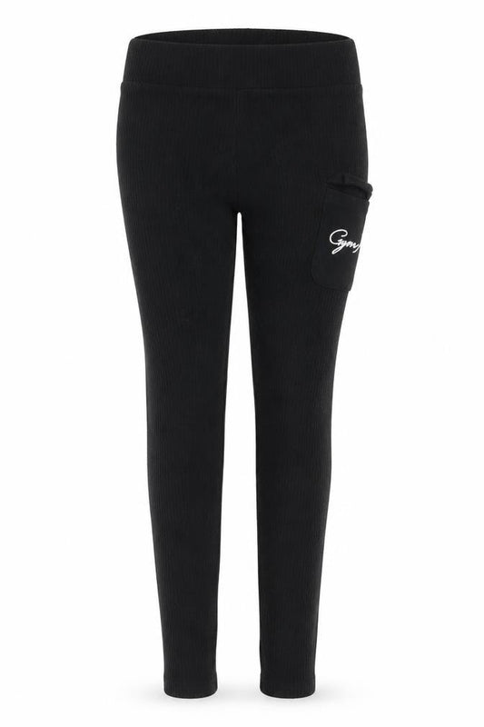 Gym King Womens Black Ribbed Leggings Size 8 Slim Fit Activewear