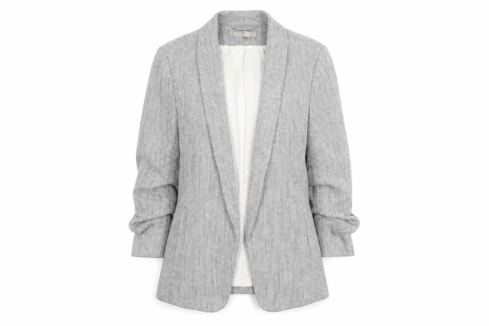 H&M Women's Grey Size 8 Shawl Collar Single-Breasted Blazer