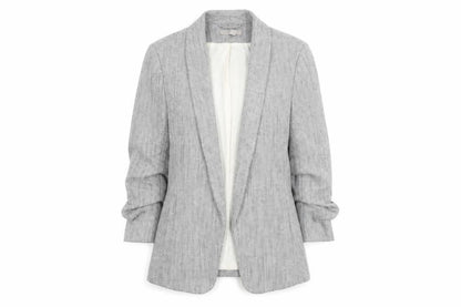 H&M Women's Grey Size 8 Shawl Collar Single-Breasted Blazer