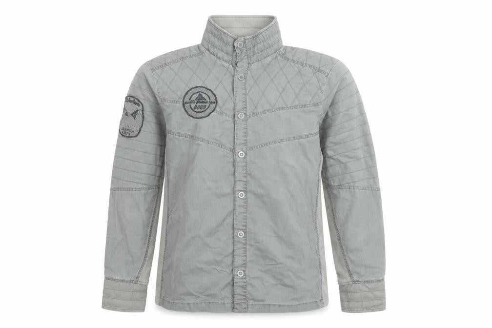 Jack & Jones Men's Grey Quilted Button-Up Shirt M Casual Cotton