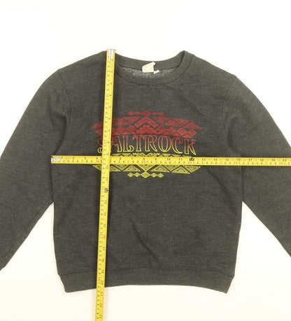Back view of Saltrock boys’ grey graphic pullover sweatshirt 11-12 years
