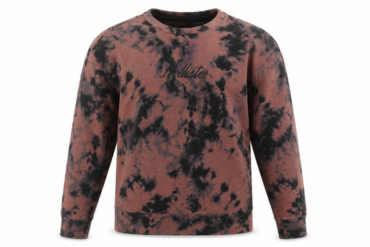Hollister Men's Brown Tie-Dye Pullover Sweatshirt XS Regular Fit
