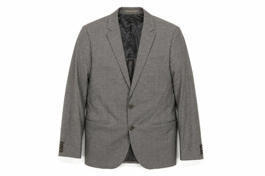 Hugo Boss Men’s Grey Wool Check Single-Breasted Suit Jacket 36R