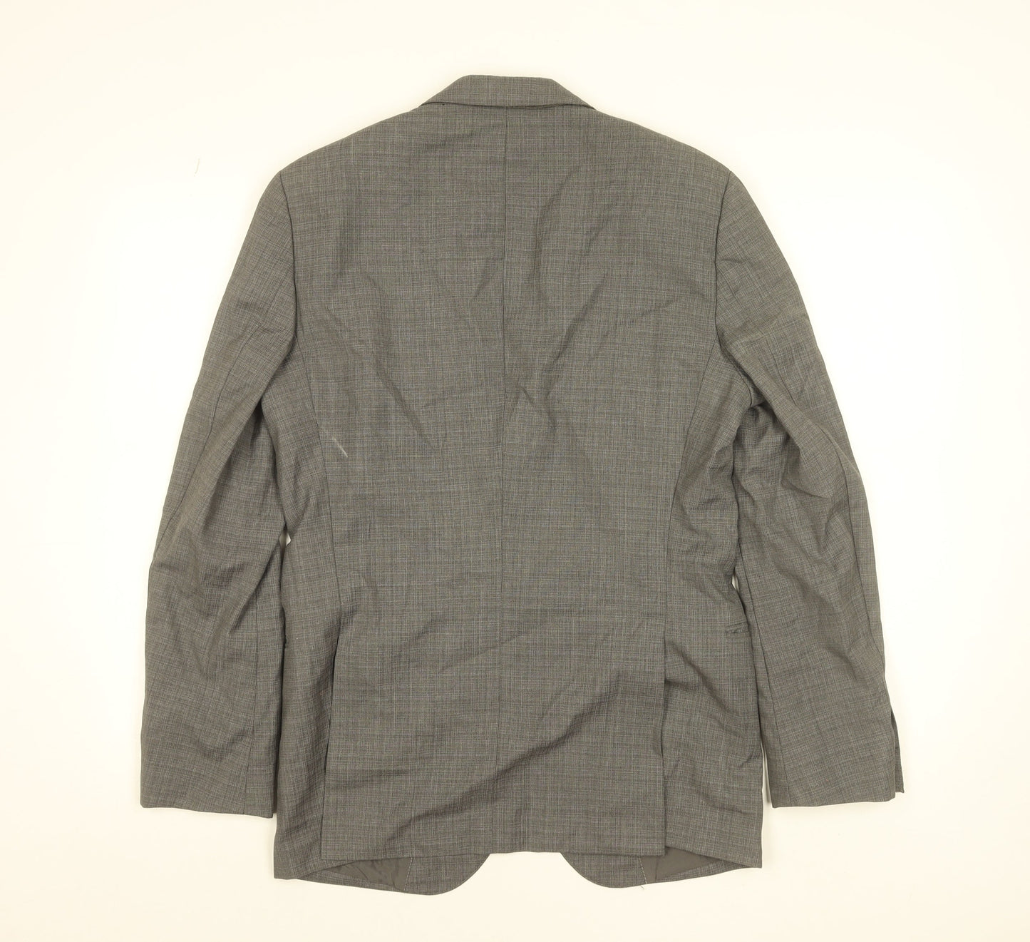 Hugo Boss Men’s Grey Wool Check Single-Breasted Suit Jacket 36R