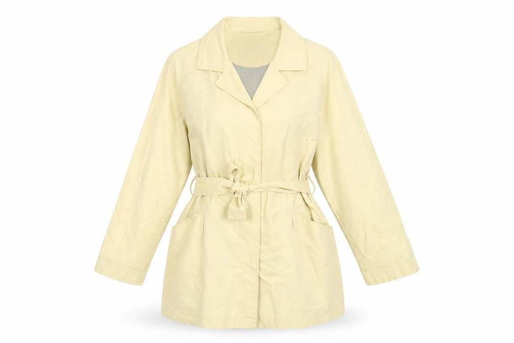 JFW Women’s Beige Belted Trench Coat Size 14 Classic Mid-Length