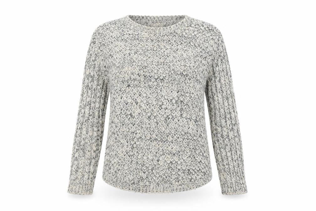 Marks & Spencer Women Grey Chunky Knit Wool Blend Pullover Jumper Size 8