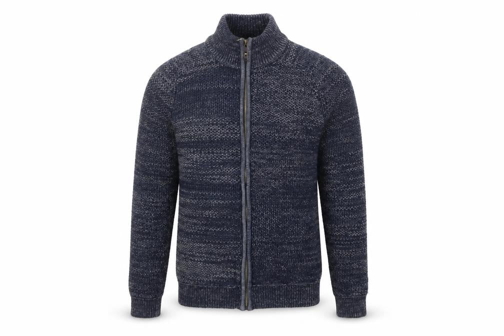 Mantaray Men’s Blue Cotton Full Zip Chunky Knit Jumper Size S
