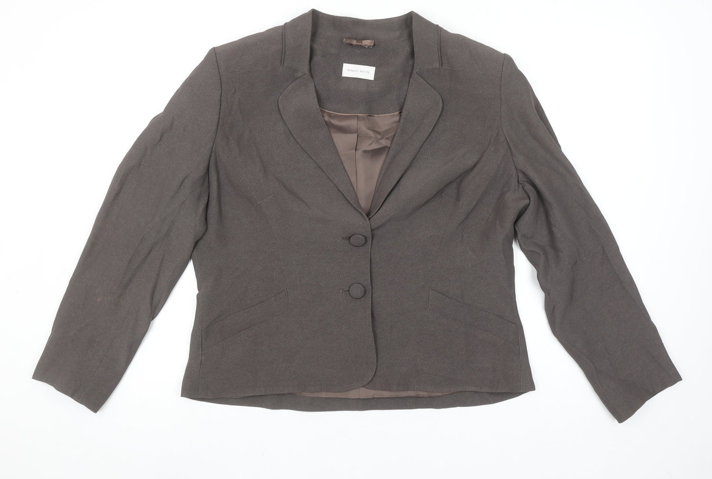 Minuet Petite Women's Brown Single-Breasted Blazer UK 16