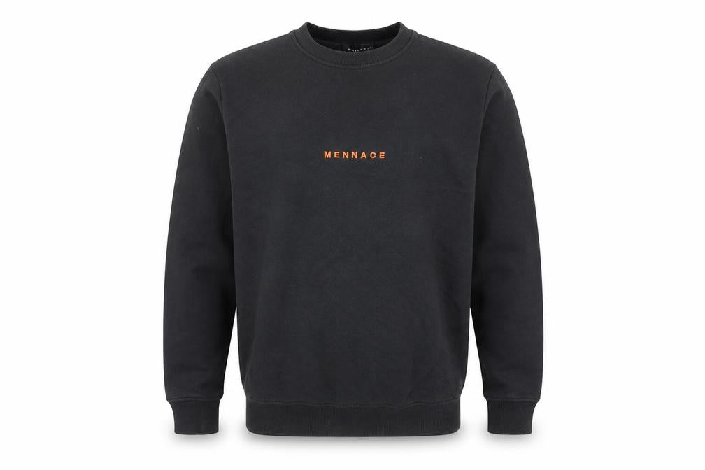 Mennace Men's Black Crew Neck Logo Sweatshirt Size S