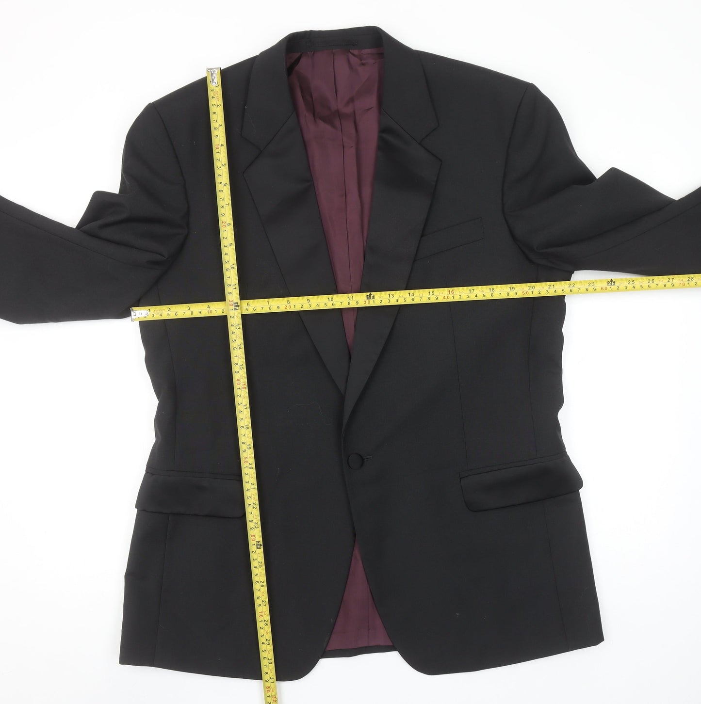 Executex Men's Black 42R Shawl Lapel Single-Breasted Suit Jacket