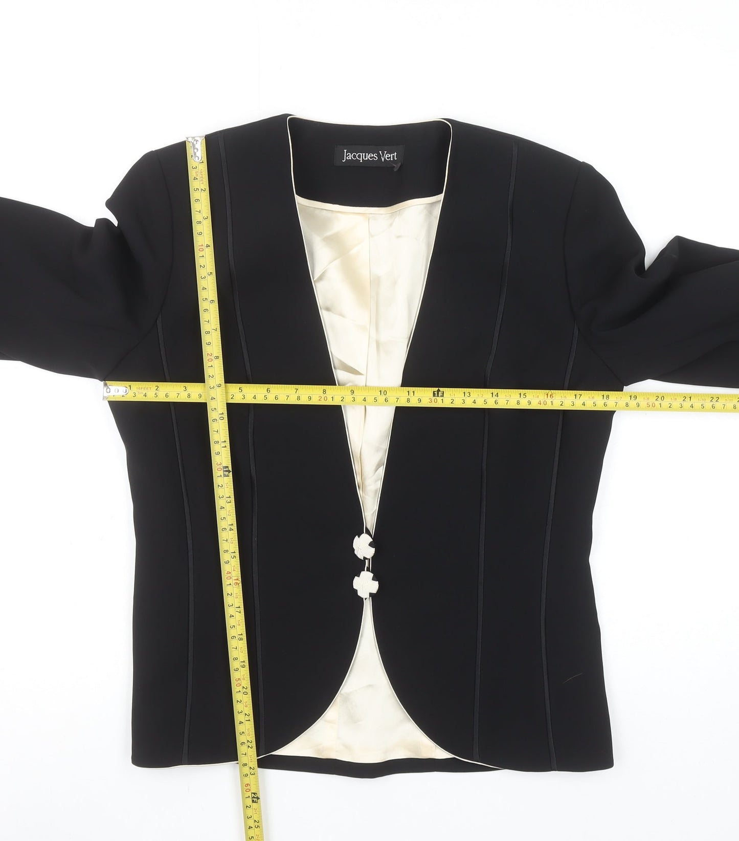 Jacques Vert Women's Black Tailored Blazer Size 10 Classic Formal Jacket