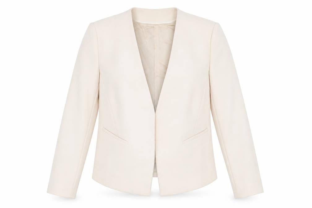 Topshop Women Beige Suit Jacket UK 16 Tailored Blazer Lined