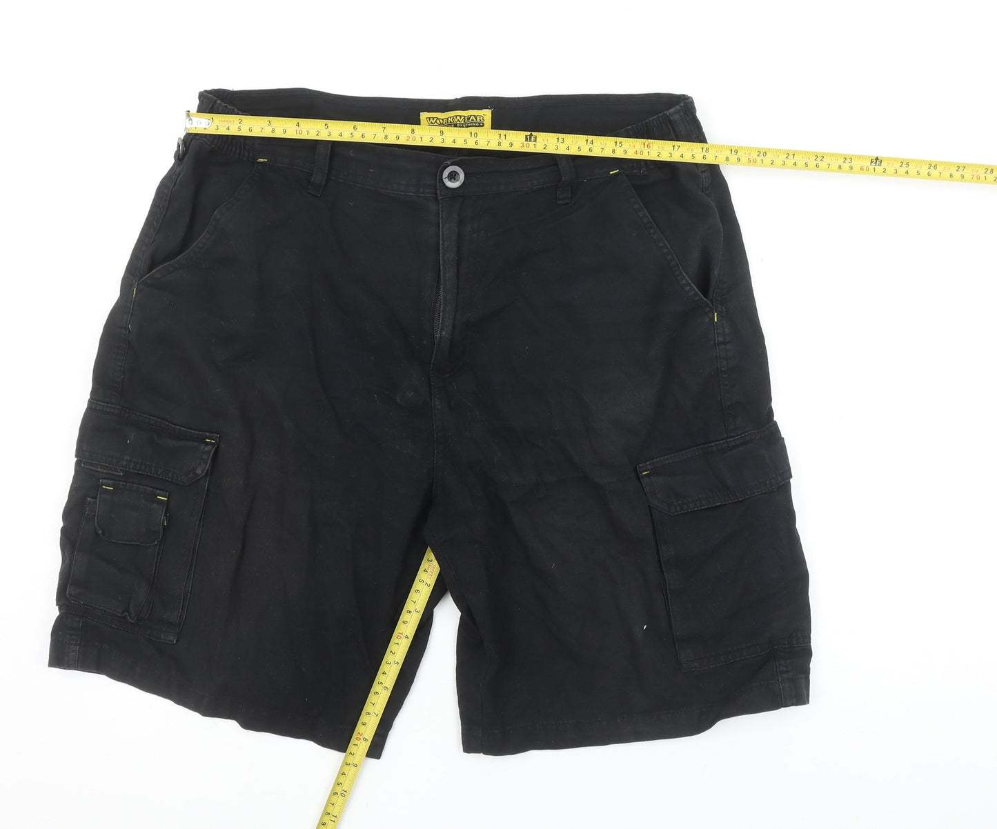 Workwear Men’s Black Cotton Cargo Shorts Size 40 Workwear Style