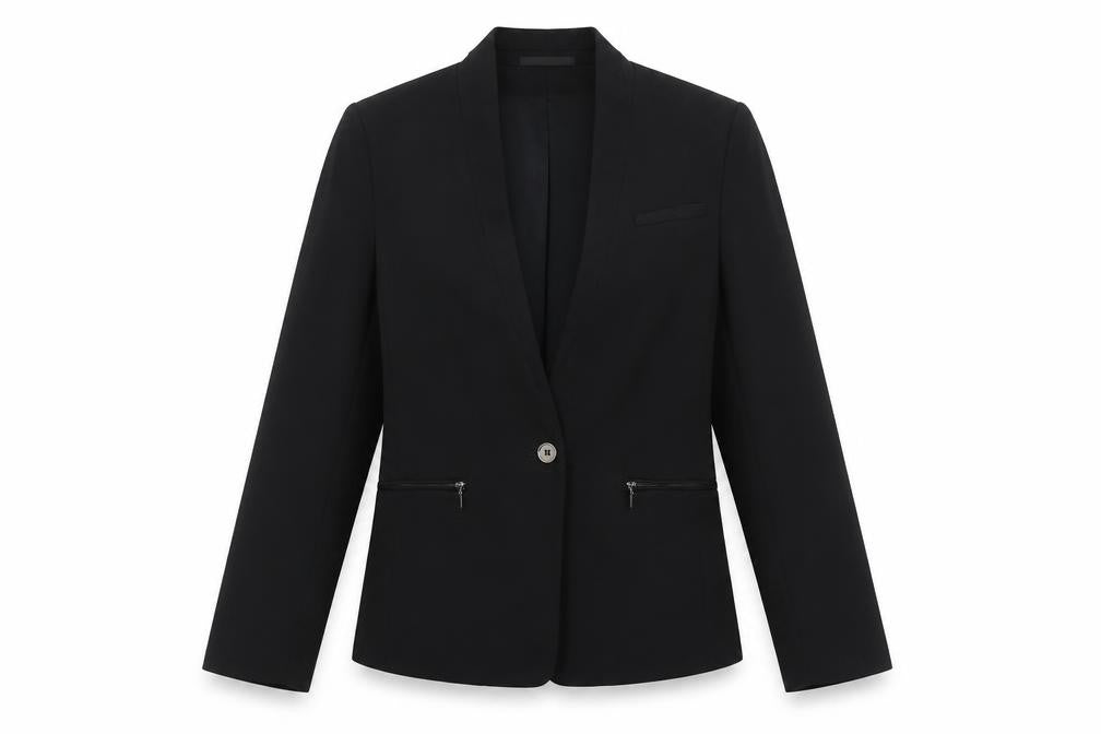 ESPRIT Women's Black Shawl Lapel Blazer UK 8 Slim Fit Tuxedo Jacket