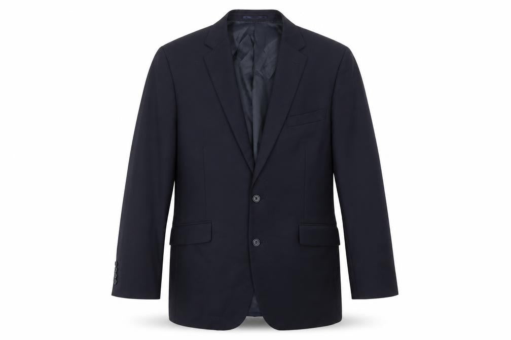Brook Taverner Men's Navy Blue Wool 38R Two-Button Blazer Jacket