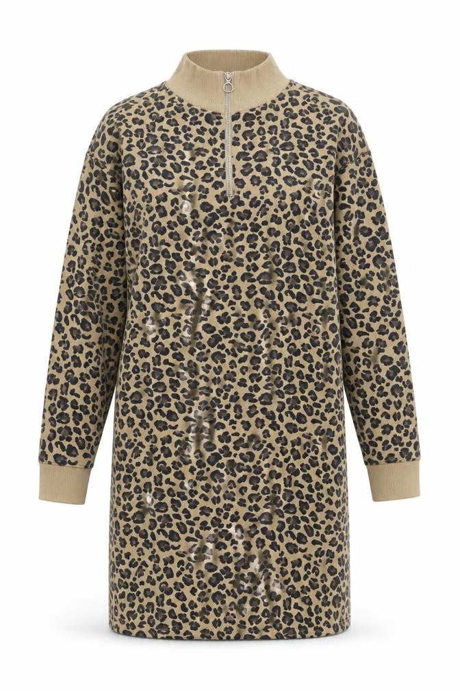 Marks & Spencer Women Beige Leopard Print Shift Dress Size 6