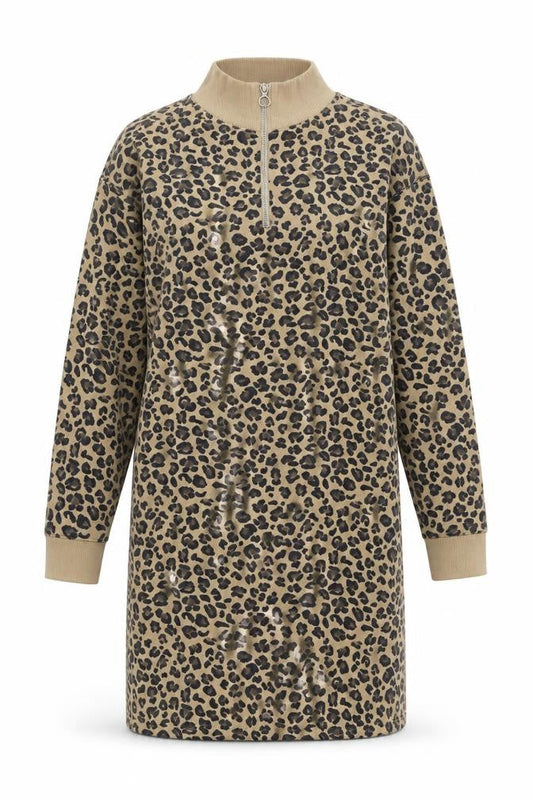 Marks & Spencer Women Beige Leopard Print Shift Dress Size 6
