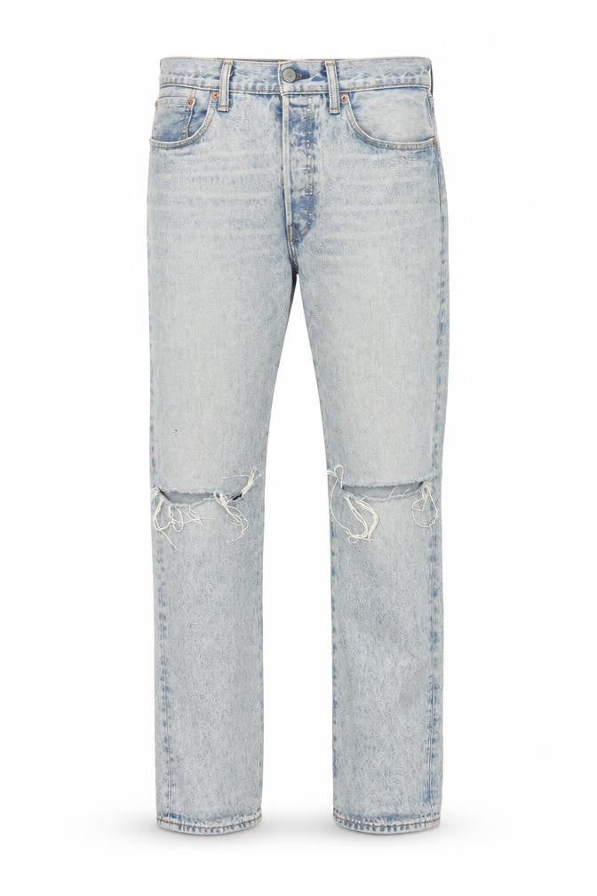 Levi's 501 CT Men's Light Blue Distressed Straight Denim Jeans W33 L34