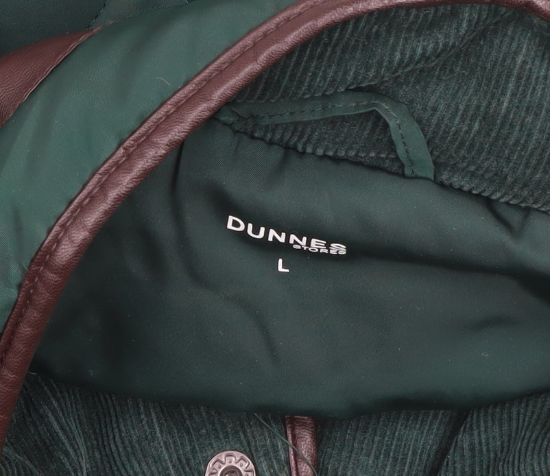 Dunnes Stores Men's Green Quilted Jacket L 42in Polyester Stand Collar