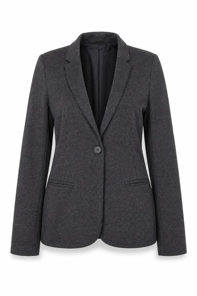 Stradivarius Womens Grey L Slim Fit Single Breasted Blazer Jacket