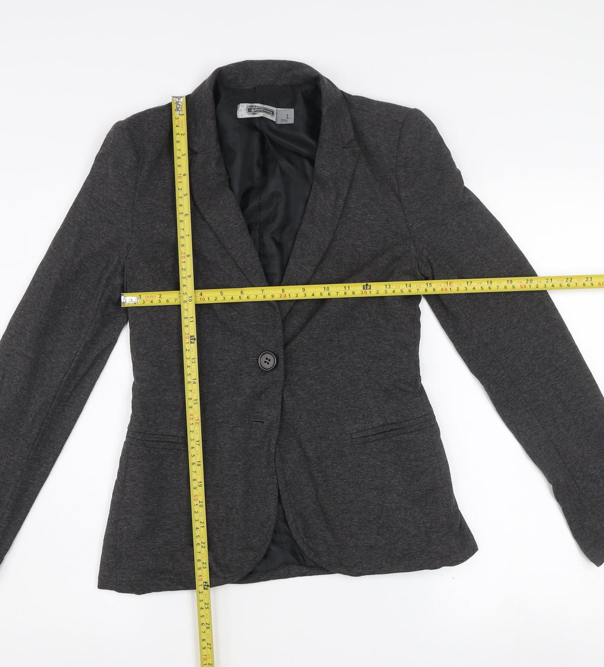 Stradivarius Womens Grey L Slim Fit Single Breasted Blazer Jacket