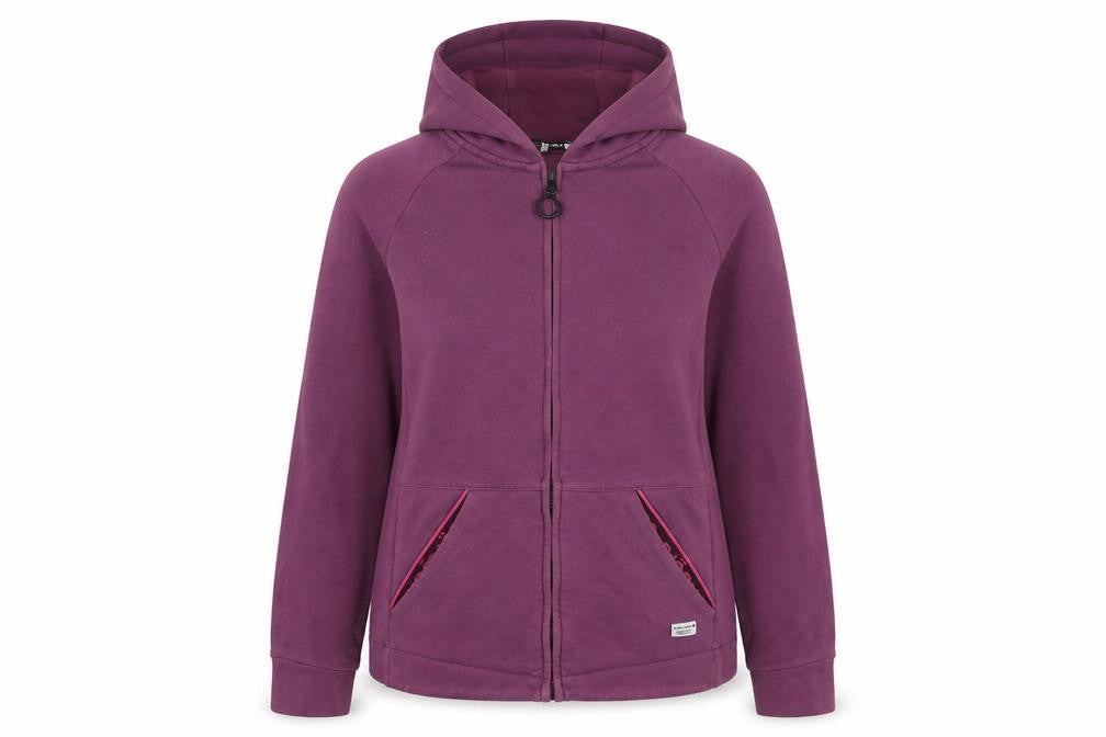 Björn Borg Women's Purple Cotton Blend Hooded Zip Jacket Size M