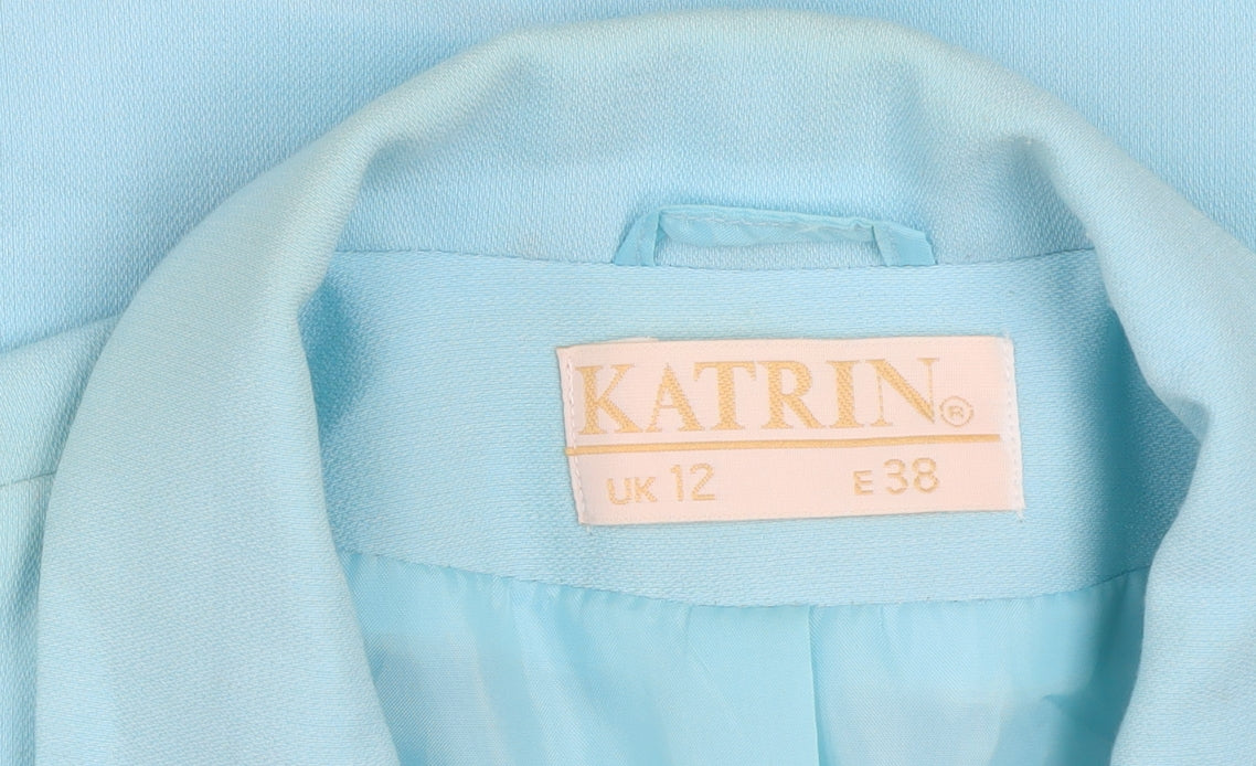 Katrin Women's Blue Long Single-Breasted Suit Jacket UK 12