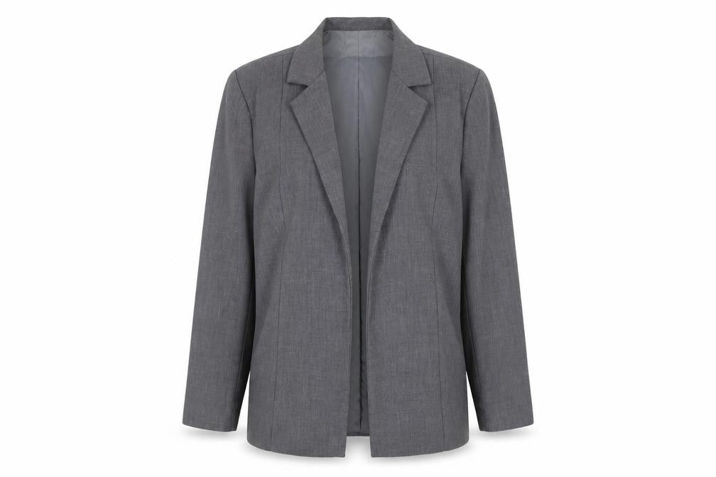PrettyLittleThing Women Grey Size 8 Single-Breasted Blazer Jacket