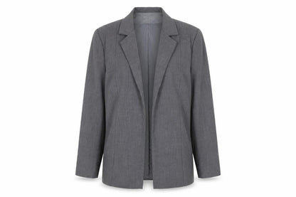 PRETTYLITTLETHING Women Grey Size 8 Single-Breasted Blazer Jacket
