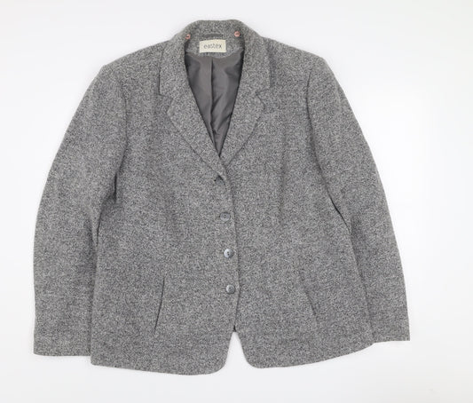 Eastex Women’s Grey Bouclé Lined Wool Blend Blazer Jacket UK 20