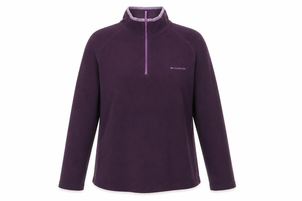 Mountain Life Women's Purple Size 14 1/4 Zip Fleece Sweatshirt