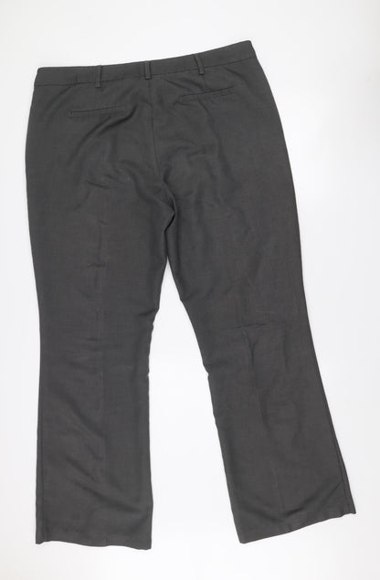 Close-up detail of Next Men’s Grey Tailoring Dress Pants 18L Regular Fit Trousers