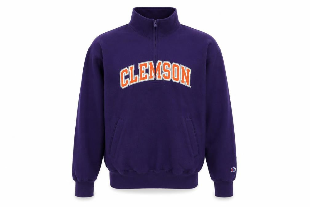 Champion Women's Purple Clemson Fleece 1/4 Zip Sweatshirt Size S