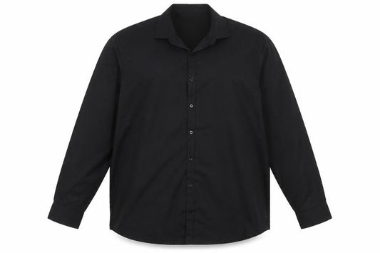 Black Label Men's Black 2XL Long Sleeve Cotton Button-Up Shirt