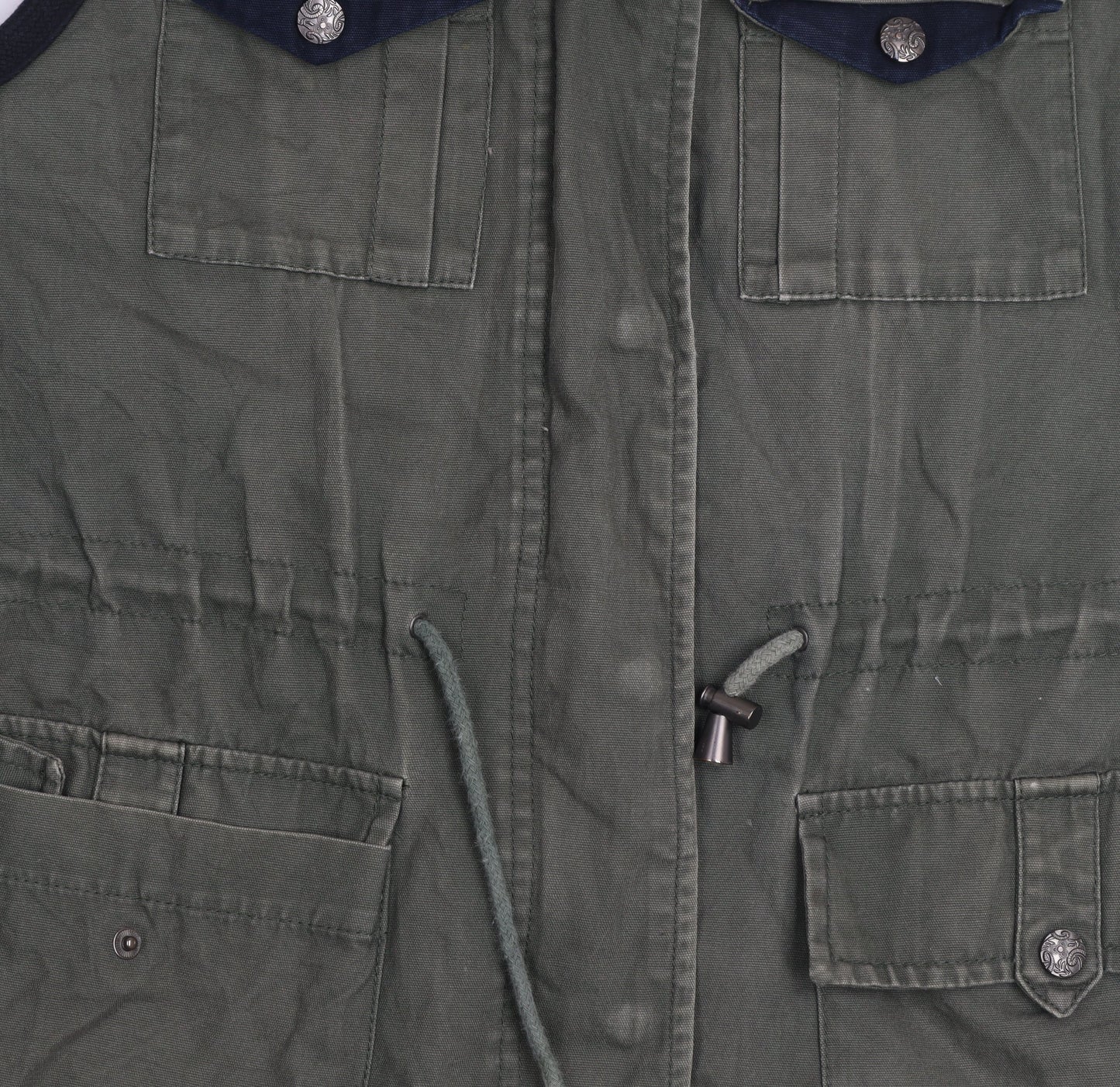 Studio Bonnie Green Military Waistcoat Men L Army Style Zip Utility Vest