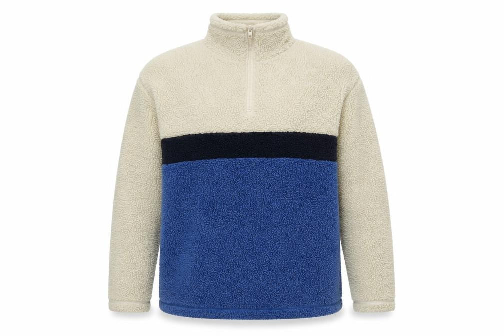 Nouveau Edition Mens Blue 1/4 Zip Fleece Sweatshirt L