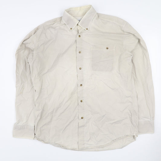 The Oxford Shirt Co Men’s Beige Long Sleeve Cotton Shirt L